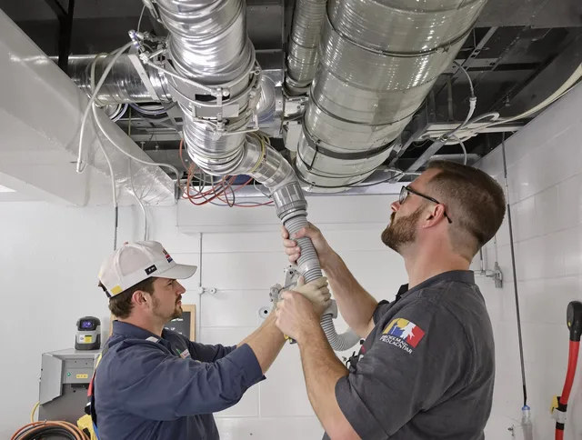 Abington Air Duct Cleaning technician performing thorough AC duct cleaning in Abington