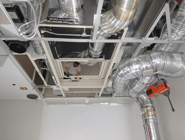 Abington Air Duct Cleaning technician performing detailed central duct system cleaning in Abington