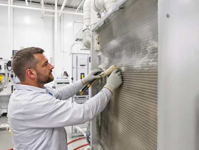 Abington Air Duct Cleaning technician performing precision commercial coil cleaning at a Abington business