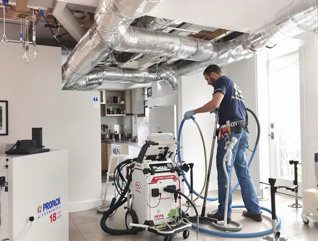 Abington Air Duct Cleaning technician performing advanced pure duct cleaning with specialized equipment in Abington